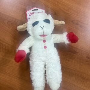 White and Red Lamb Plush Toy